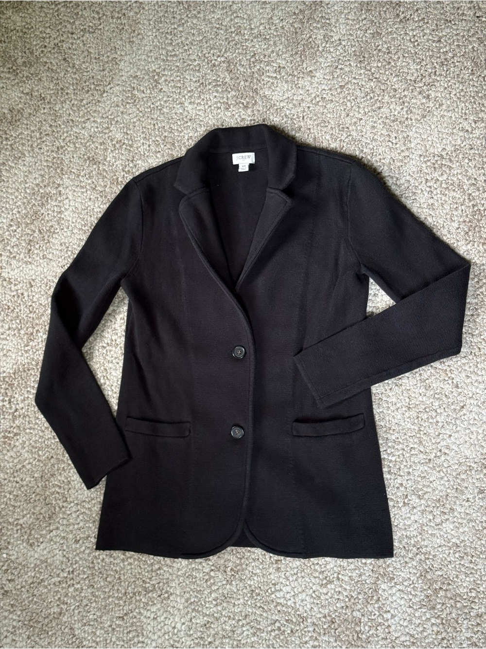 J. Crew Black Knit Two-Button Blazer